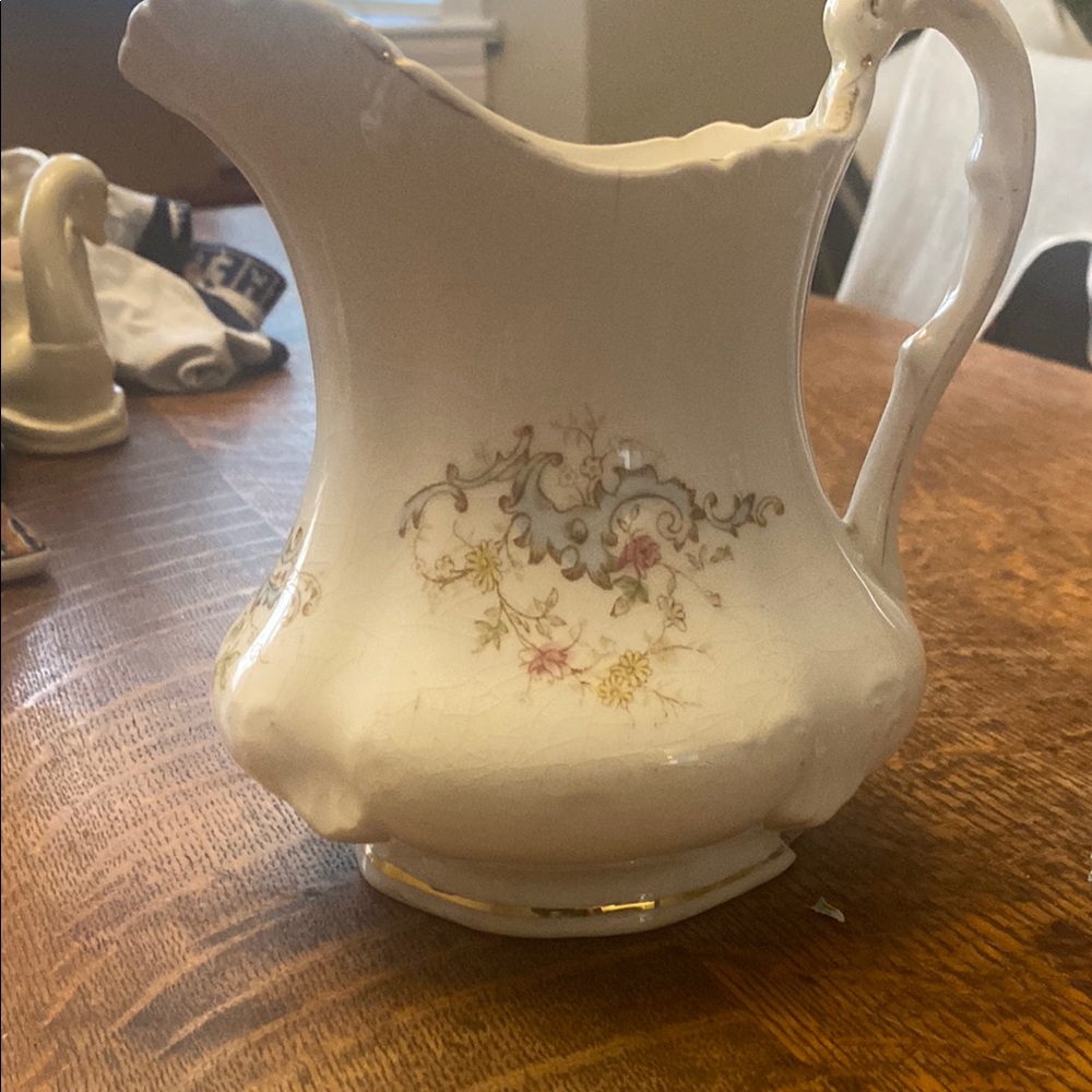 Elegant Floral Porcelain Pitcher